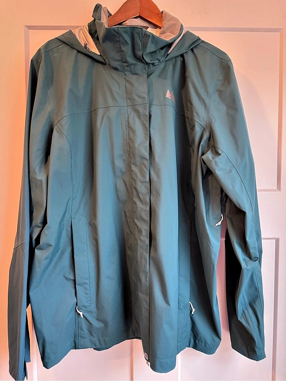 REI Co-op Rainier Rain Jacket Hooded Blue Jacket Size 2XL